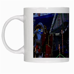 Christmas Boats In Harbor White Mugs