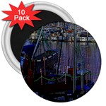 Christmas Boats In Harbor 3  Magnets (10 pack)  Front