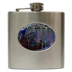 Christmas Boats In Harbor Hip Flask (6 Oz) by Nexatart