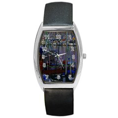 Christmas Boats In Harbor Barrel Style Metal Watch by Nexatart