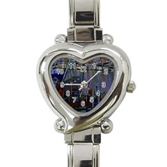 Christmas Boats In Harbor Heart Italian Charm Watch by Nexatart