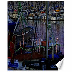 Christmas Boats In Harbor Canvas 16  X 20   by Nexatart