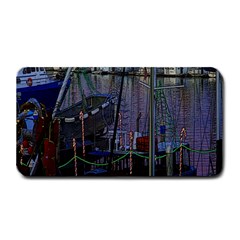 Christmas Boats In Harbor Medium Bar Mats by Nexatart