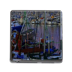 Christmas Boats In Harbor Memory Card Reader (square) by Nexatart