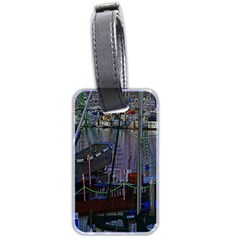 Christmas Boats In Harbor Luggage Tags (two Sides) by Nexatart