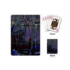 Christmas Boats In Harbor Playing Cards (mini)  by Nexatart