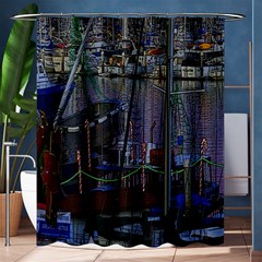 Christmas Boats In Harbor Shower Curtain 60  X 72  (medium)  by Nexatart