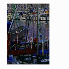 Christmas Boats In Harbor Large Garden Flag (two Sides) by Nexatart