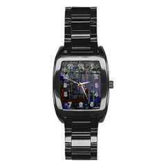 Christmas Boats In Harbor Stainless Steel Barrel Watch by Nexatart