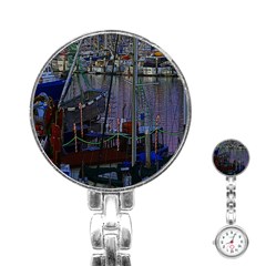 Christmas Boats In Harbor Stainless Steel Nurses Watch by Nexatart