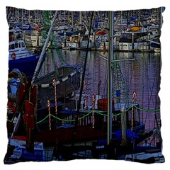 Christmas Boats In Harbor Standard Flano Cushion Case (two Sides) by Nexatart