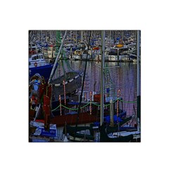 Christmas Boats In Harbor Satin Bandana Scarf by Nexatart