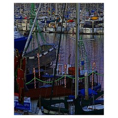 Christmas Boats In Harbor Drawstring Bag (small) by Nexatart