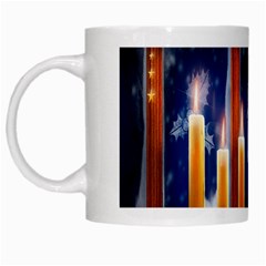 Christmas Lighting Candles White Mugs by Nexatart