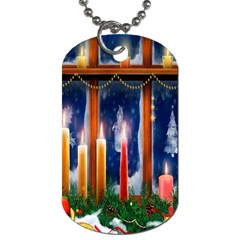 Christmas Lighting Candles Dog Tag (one Side) by Nexatart