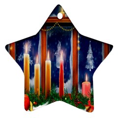 Christmas Lighting Candles Star Ornament (two Sides)