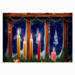 Christmas Lighting Candles Large Glasses Cloth (2-side) by Nexatart