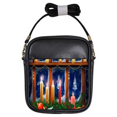 Christmas Lighting Candles Girls Sling Bags by Nexatart