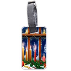 Christmas Lighting Candles Luggage Tags (one Side)  by Nexatart