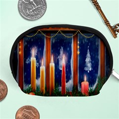 Christmas Lighting Candles Accessory Pouches (medium)  by Nexatart