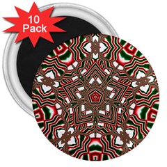 Christmas Kaleidoscope 3  Magnets (10 pack) 