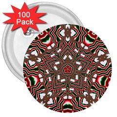 Christmas Kaleidoscope 3  Buttons (100 pack) 