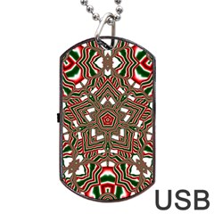 Christmas Kaleidoscope Dog Tag USB Flash (One Side)