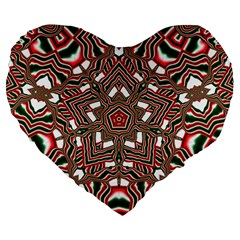 Christmas Kaleidoscope Large 19  Premium Heart Shape Cushions