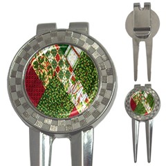 Christmas Quilt Background 3-in-1 Golf Divots by Nexatart