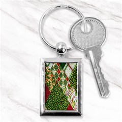 Christmas Quilt Background Key Chains (rectangle)  by Nexatart