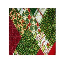 Christmas Quilt Background Small Satin Scarf (square) by Nexatart