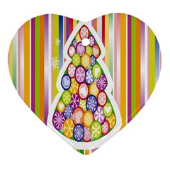 Christmas Tree Colorful Heart Ornament (two Sides)