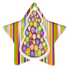 Christmas Tree Colorful Star Ornament (two Sides)