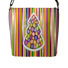 Christmas Tree Colorful Flap Messenger Bag (l)  by Nexatart