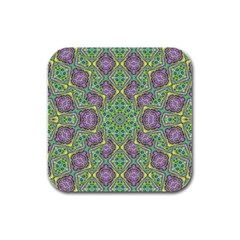 Modern Ornate Geometric Pattern Rubber Square Coaster (4 Pack)  by dflcprints