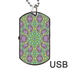 Modern Ornate Geometric Pattern Dog Tag Usb Flash (one Side) by dflcprints