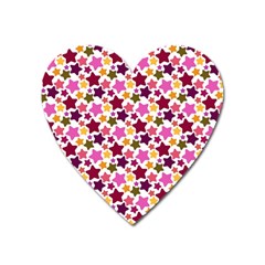 Christmas Star Pattern Heart Magnet