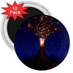 Christmas Volcano 3  Magnets (10 pack)  Front