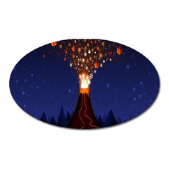 Christmas Volcano Oval Magnet