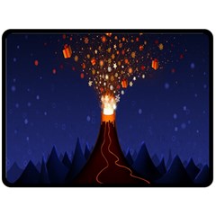 Christmas Volcano Double Sided Fleece Blanket (large)  by Nexatart