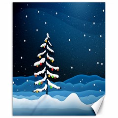 Christmas Xmas Fall Tree Canvas 16  X 20   by Nexatart