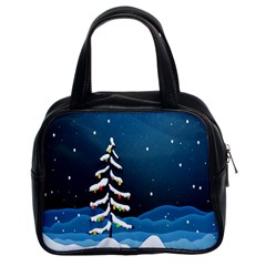 Christmas Xmas Fall Tree Classic Handbags (2 Sides) by Nexatart