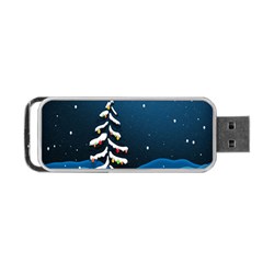 Christmas Xmas Fall Tree Portable Usb Flash (two Sides) by Nexatart