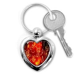 Christmas Widescreen Decoration Key Chains (heart)  by Nexatart