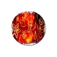 Christmas Widescreen Decoration Magnet 3  (round) by Nexatart