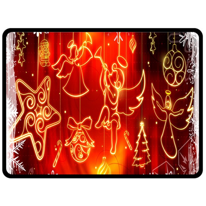 Christmas Widescreen Decoration Fleece Blanket (Large) 