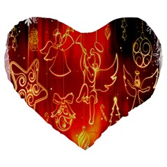 Christmas Widescreen Decoration Large 19  Premium Heart Shape Cushions by Nexatart