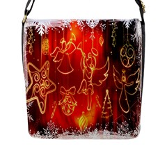 Christmas Widescreen Decoration Flap Messenger Bag (l)  by Nexatart