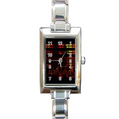 Christmas Advent Gloss Sparkle Rectangle Italian Charm Watch by Nexatart