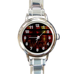 Christmas Advent Gloss Sparkle Round Italian Charm Watch by Nexatart